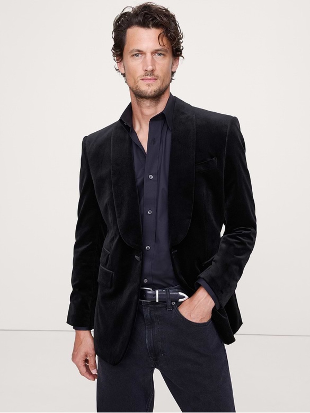 Banana Republic Tailored Fit VELVET TUXEDO JACKET Size 42S